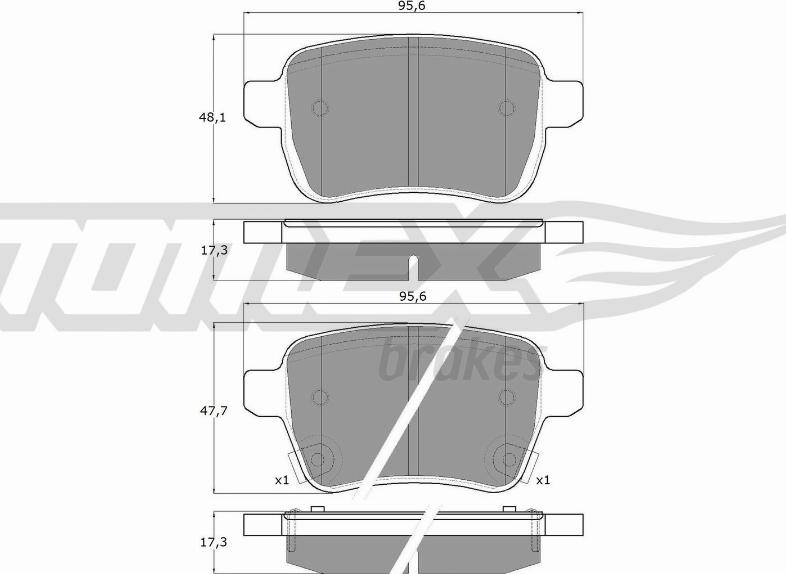 TOMEX brakes TX 17-94 - Тормозные колодки, дисковые, комплект autospares.lv