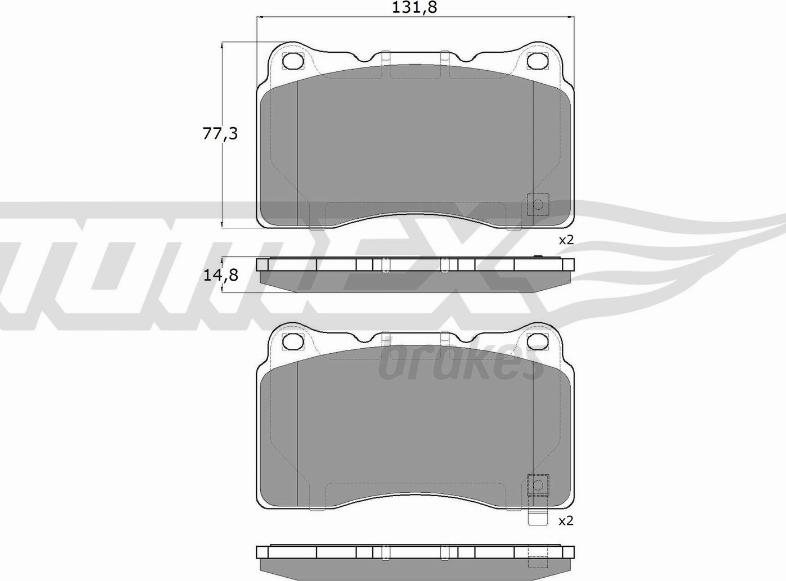 TOMEX brakes TX 17-96 - Тормозные колодки, дисковые, комплект autospares.lv