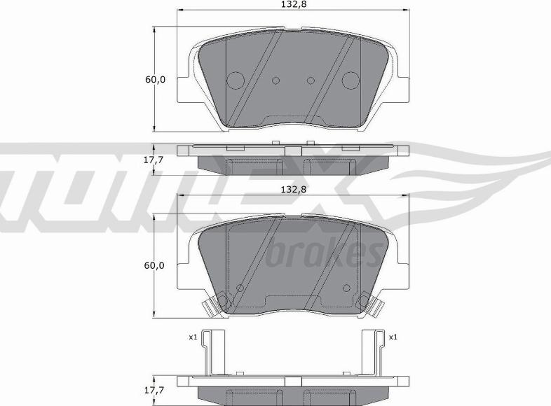 TOMEX brakes TX 17-46 - Тормозные колодки, дисковые, комплект autospares.lv