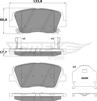 TOMEX brakes TX 17-46 - Тормозные колодки, дисковые, комплект autospares.lv