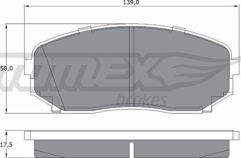 TOMEX brakes TX 17-42 - Тормозные колодки, дисковые, комплект autospares.lv