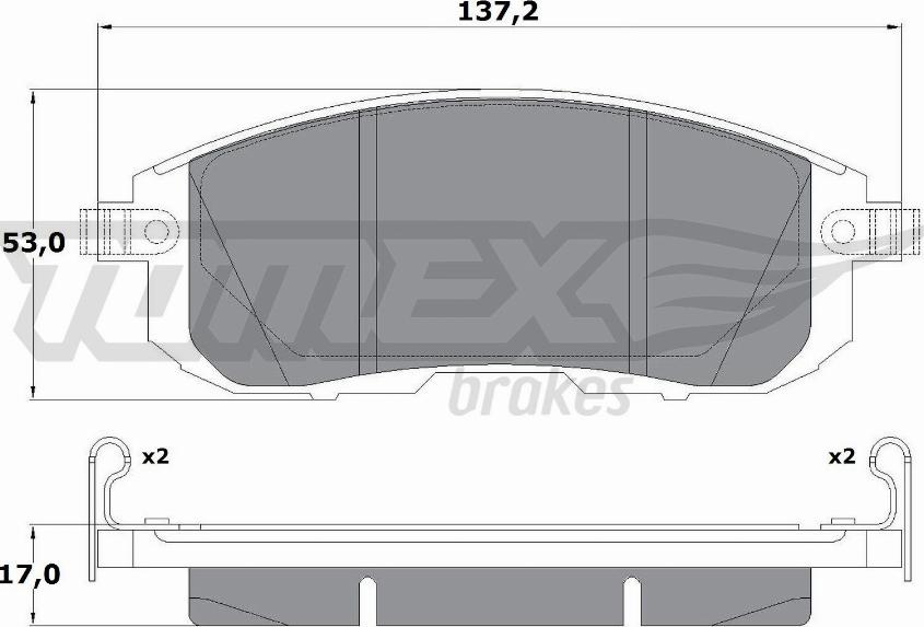 TOMEX brakes TX 17-56 - Тормозные колодки, дисковые, комплект autospares.lv