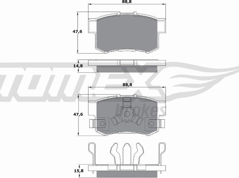 TOMEX brakes TX 17-53 - Тормозные колодки, дисковые, комплект autospares.lv