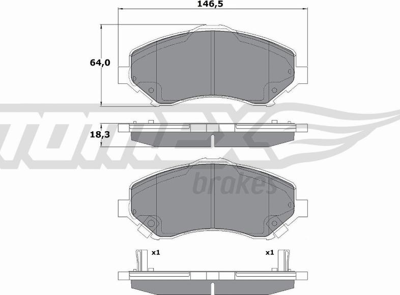 TOMEX brakes TX 17-67 - Тормозные колодки, дисковые, комплект autospares.lv
