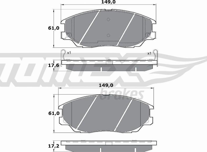 TOMEX brakes TX 17-09 - Тормозные колодки, дисковые, комплект autospares.lv