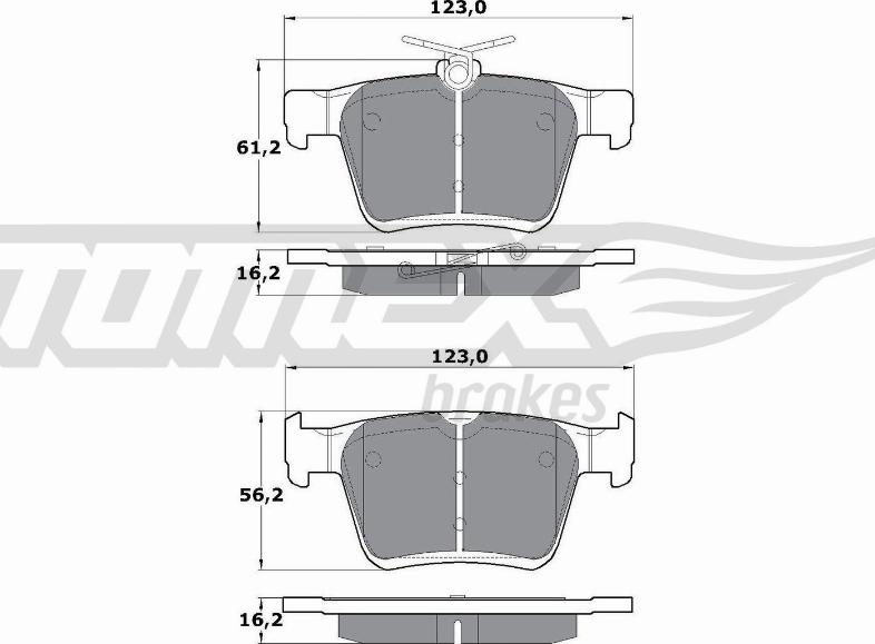 TOMEX brakes TX 17-05 - Тормозные колодки, дисковые, комплект autospares.lv