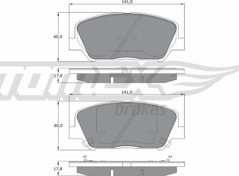 TOMEX brakes TX 17-01 - Тормозные колодки, дисковые, комплект autospares.lv