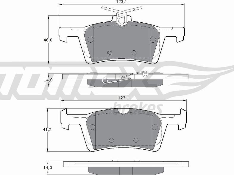 TOMEX brakes TX 17-021 - Тормозные колодки, дисковые, комплект autospares.lv