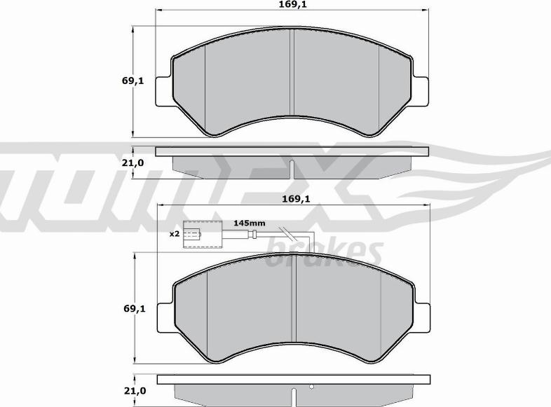 TOMEX brakes TX 17-19 - Тормозные колодки, дисковые, комплект autospares.lv