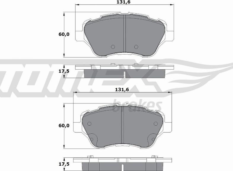 TOMEX brakes TX 17-16 - Тормозные колодки, дисковые, комплект autospares.lv