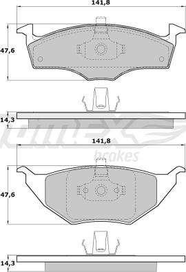 TOMEX brakes TX 17-10 - Тормозные колодки, дисковые, комплект autospares.lv