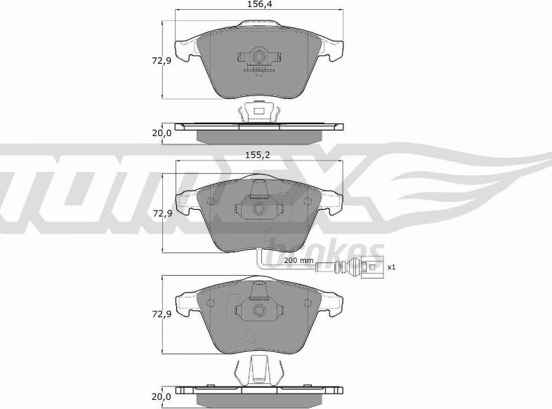 TOMEX brakes TX 17-11 - Тормозные колодки, дисковые, комплект autospares.lv