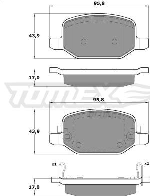 TOMEX brakes TX 17-18 - Тормозные колодки, дисковые, комплект autospares.lv