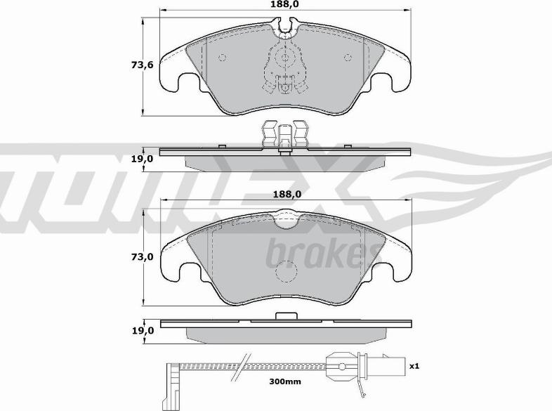 TOMEX brakes TX 17-13 - Тормозные колодки, дисковые, комплект autospares.lv