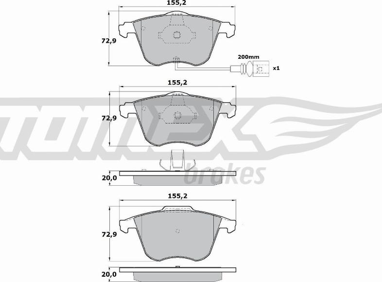 TOMEX brakes TX 17-12 - Тормозные колодки, дисковые, комплект autospares.lv