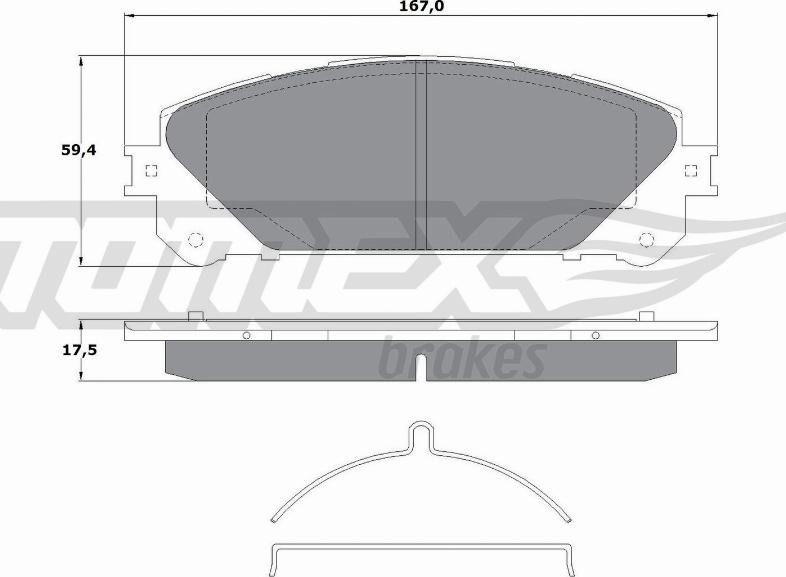 TOMEX brakes TX 17-80 - Тормозные колодки, дисковые, комплект autospares.lv