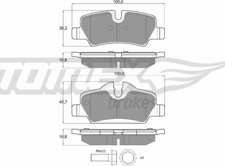 TOMEX brakes TX 17-83 - Тормозные колодки, дисковые, комплект autospares.lv