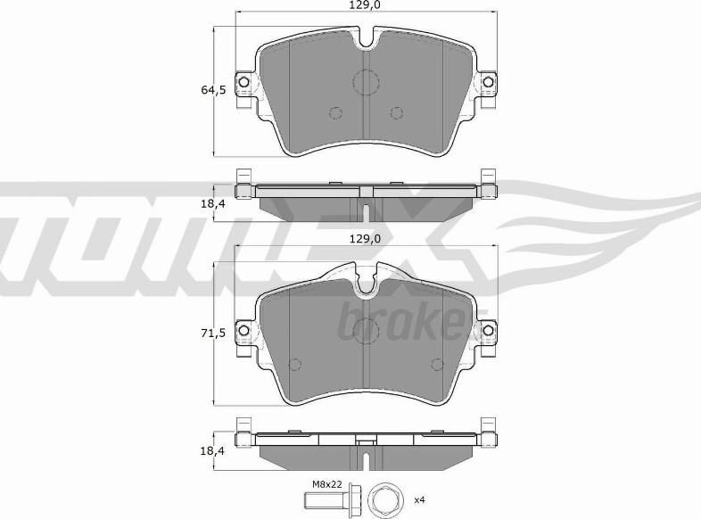 TOMEX brakes TX 17-82 - Тормозные колодки, дисковые, комплект autospares.lv