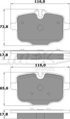 TOMEX brakes TX 17-36 - Тормозные колодки, дисковые, комплект autospares.lv