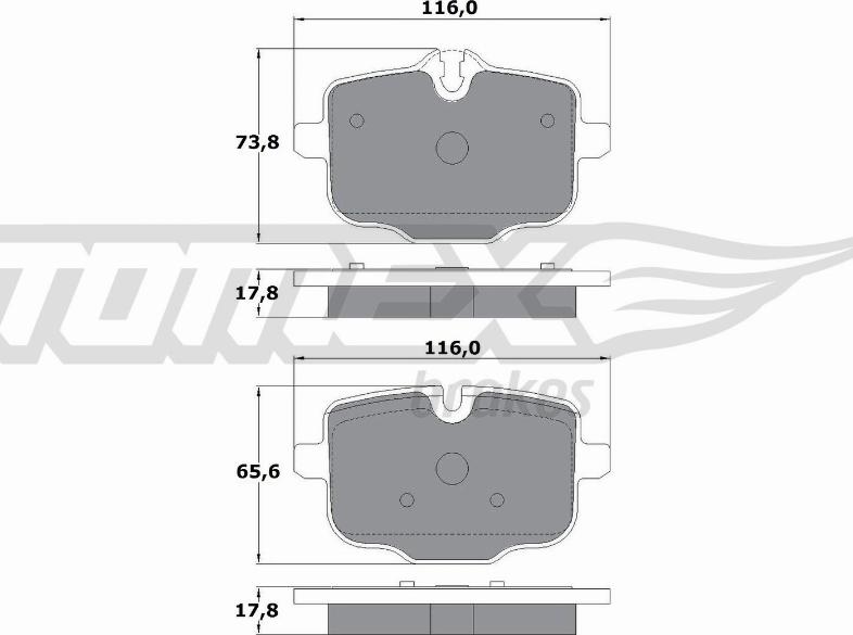 TOMEX brakes TX 17-36 - Тормозные колодки, дисковые, комплект autospares.lv