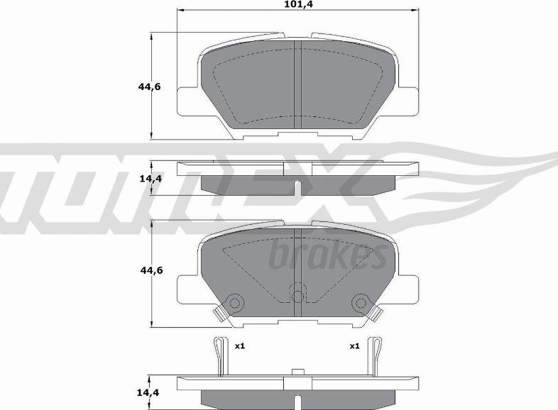 TOMEX brakes TX 17-30 - Тормозные колодки, дисковые, комплект autospares.lv