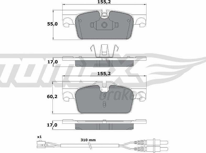 TOMEX brakes TX 17-31 - Тормозные колодки, дисковые, комплект autospares.lv