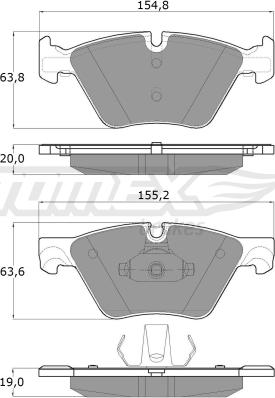 TOMEX brakes TX 17-33 - Тормозные колодки, дисковые, комплект autospares.lv