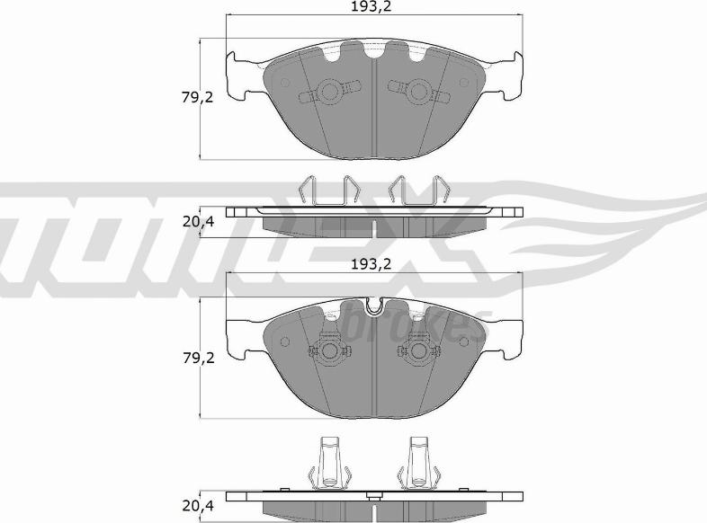 TOMEX brakes TX 17-37 - Тормозные колодки, дисковые, комплект autospares.lv