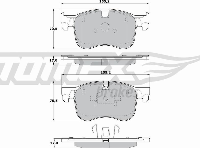 TOMEX brakes TX 17-29 - Тормозные колодки, дисковые, комплект autospares.lv
