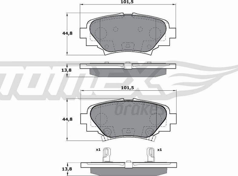 TOMEX brakes TX 17-24 - Тормозные колодки, дисковые, комплект autospares.lv