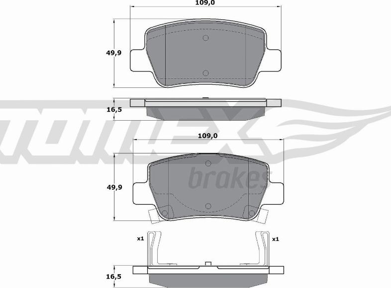 TOMEX brakes TX 17-21 - Тормозные колодки, дисковые, комплект autospares.lv