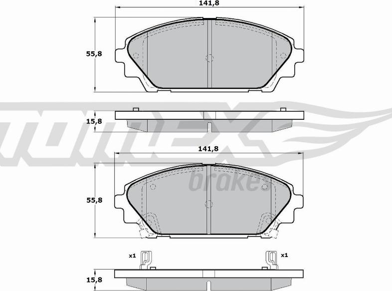 TOMEX brakes TX 17-23 - Тормозные колодки, дисковые, комплект autospares.lv