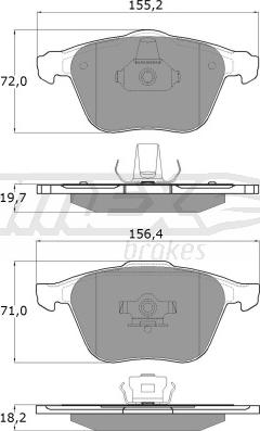 TOMEX brakes TX 17-74 - Тормозные колодки, дисковые, комплект autospares.lv