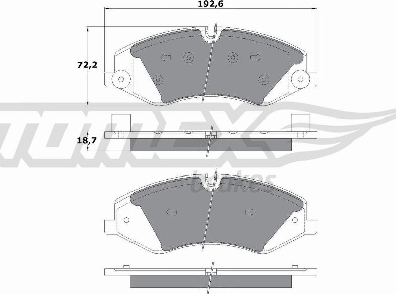 TOMEX brakes TX 17-73 - Тормозные колодки, дисковые, комплект autospares.lv