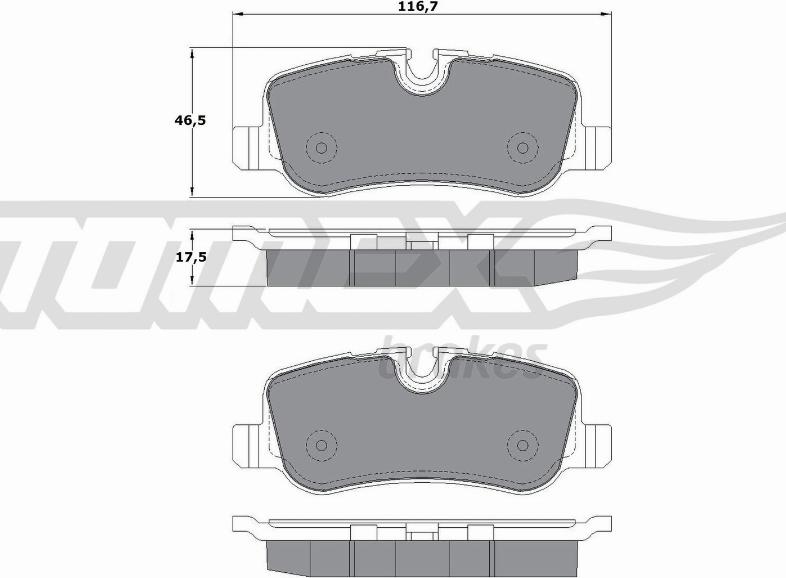 TOMEX brakes TX 17-72 - Тормозные колодки, дисковые, комплект autospares.lv