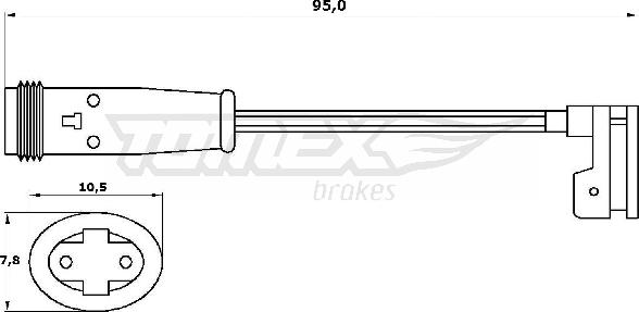 TOMEX brakes TX 30-56 - Сигнализатор, износ тормозных колодок autospares.lv