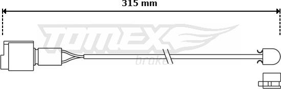 TOMEX brakes TX 30-87 - Сигнализатор, износ тормозных колодок autospares.lv