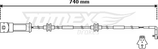 TOMEX brakes TX 30-76 - Сигнализатор, износ тормозных колодок autospares.lv