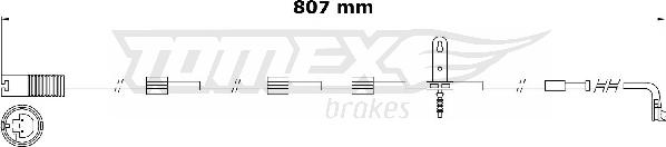 TOMEX brakes TX 31-00 - Сигнализатор, износ тормозных колодок autospares.lv