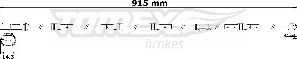 TOMEX brakes TX 31-19 - Сигнализатор, износ тормозных колодок autospares.lv