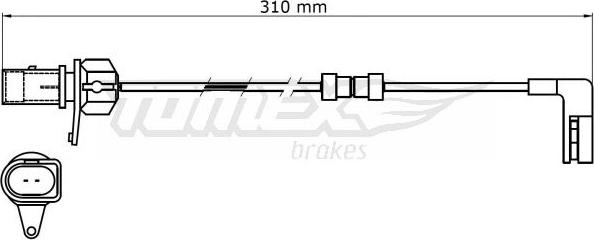 TOMEX brakes TX 31-39 - Сигнализатор, износ тормозных колодок autospares.lv