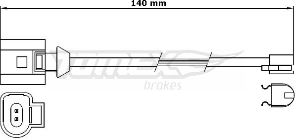 TOMEX brakes TX 31-25 - Сигнализатор, износ тормозных колодок autospares.lv