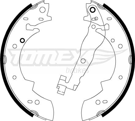 TOMEX brakes TX 20-62 - Комплект тормозных колодок, барабанные autospares.lv
