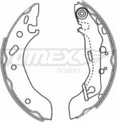 TOMEX brakes TX 20-83 - Комплект тормозных колодок, барабанные autospares.lv