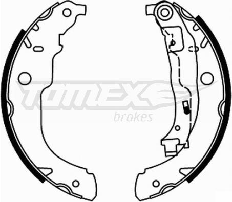 TOMEX brakes TX 21-96 - Комплект тормозных колодок, барабанные autospares.lv