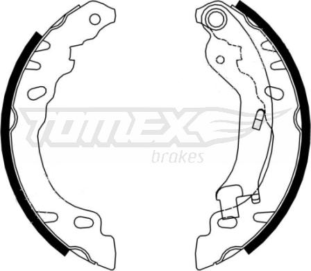 TOMEX brakes TX 21-61 - Комплект тормозных колодок, барабанные autospares.lv
