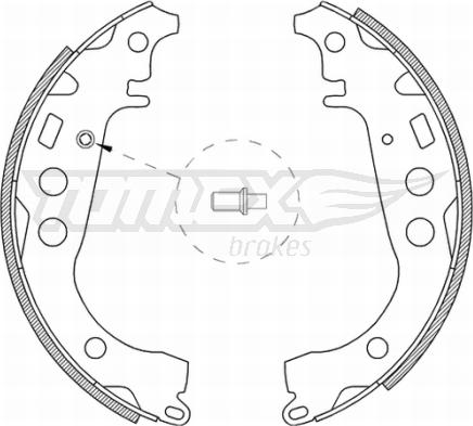 TOMEX brakes TX 21-09 - Комплект тормозных колодок, барабанные autospares.lv