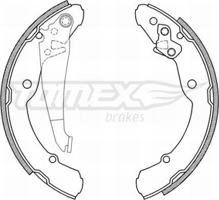 TOMEX brakes TX 21-04 - Комплект тормозных колодок, барабанные autospares.lv