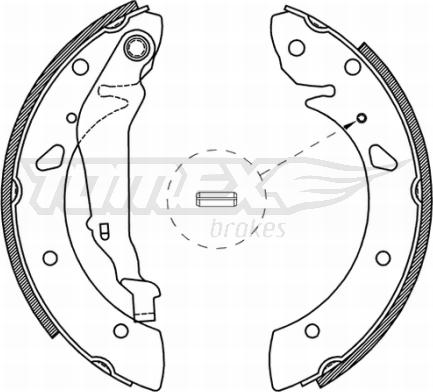 TOMEX brakes TX 21-05 - Комплект тормозных колодок, барабанные autospares.lv