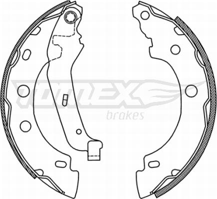 TOMEX brakes TX 21-00 - Комплект тормозных колодок, барабанные autospares.lv